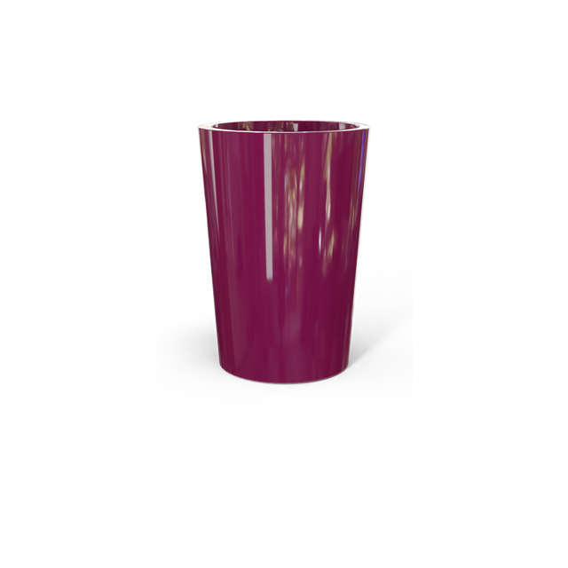 Tegel Round Tapered Planter in Gloss Eggplant