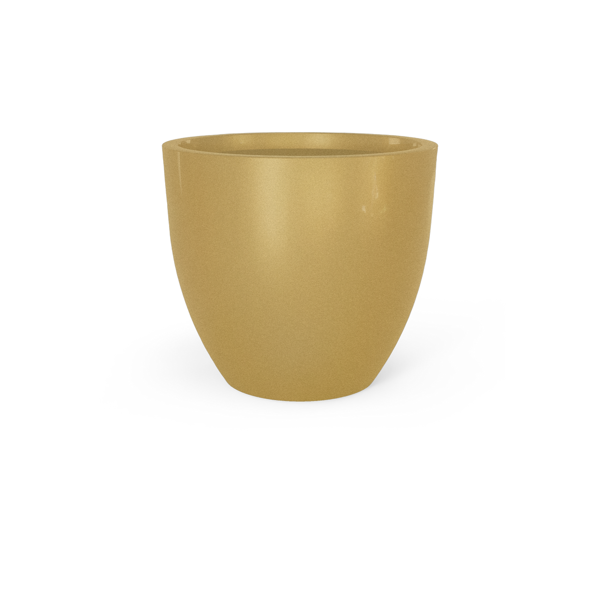 Wannsee round fiberglass planter in Gloss Metallic Gold