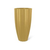 San Jose tall fluted fiberglass planter in Gloss Metallic Gold