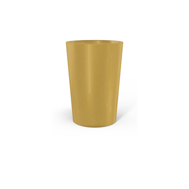 Tegel Round Tapered Planter in Gloss Metallic Gold