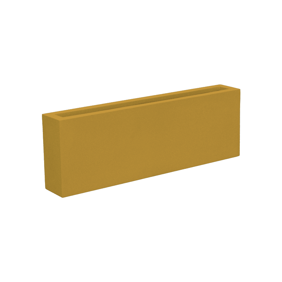 Camoux narrow rectangular fiberglass planter in Gloss Metallic Gold