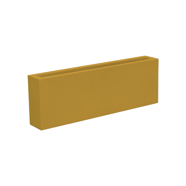 Camoux narrow rectangular fiberglass planter in Gloss Metallic Gold
