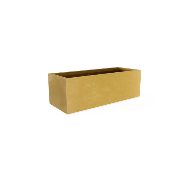 Cuba Low Rectangular Planter in Gloss Metallic Gold