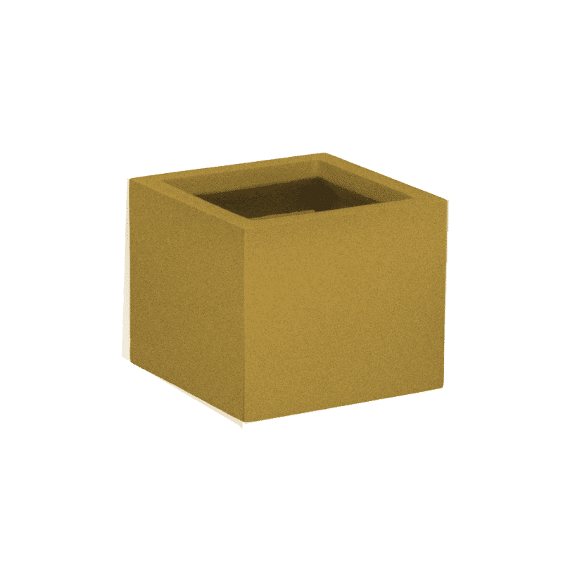 Antwerp corner fiberglass planter in Gloss Metallic Gold