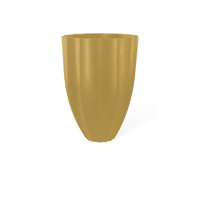 Alicante Fluted Planter in Gloss Metallic Gold