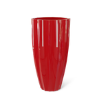 San Jose tall fluted fiberglass planter in Gloss Red