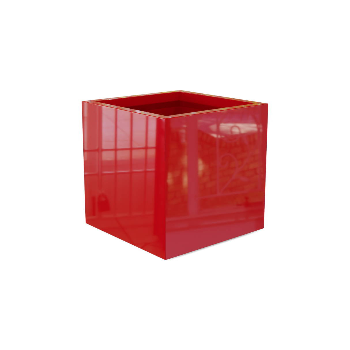 Granada Planter, Gloss Red finish