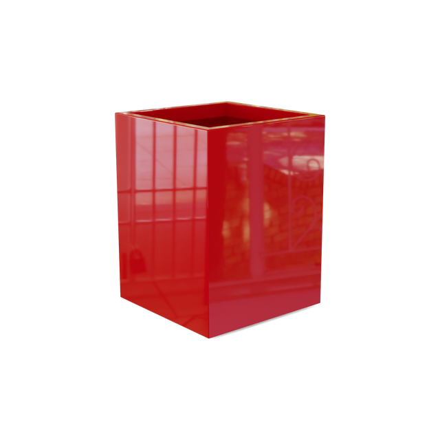 Brisbane Rectangular Planter in Gloss Red