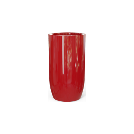 Lisbon Tall Round Planter, Gloss Red finish