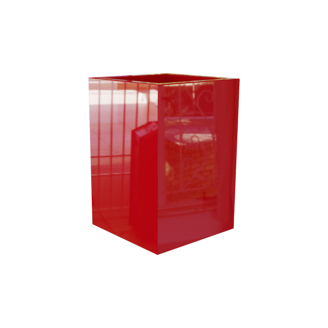 Miami Corner Planter in Gloss Red