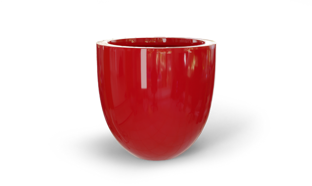 Alzira Bowl Planter in Gloss Red