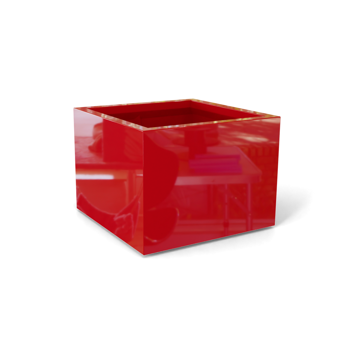 Torino corner fiberglass planter in Gloss Red