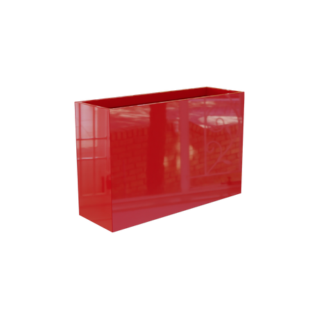 Perth Rectangular Planter, Gloss Red finish