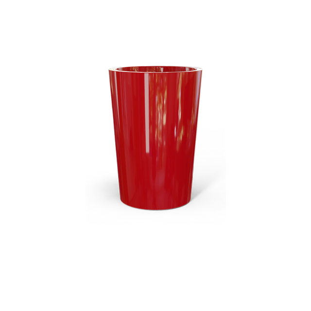 Tegel Round Tapered Planter in Gloss Red