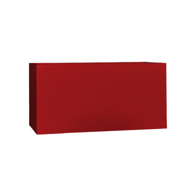 Camoux narrow rectangular fiberglass planter in Gloss Red
