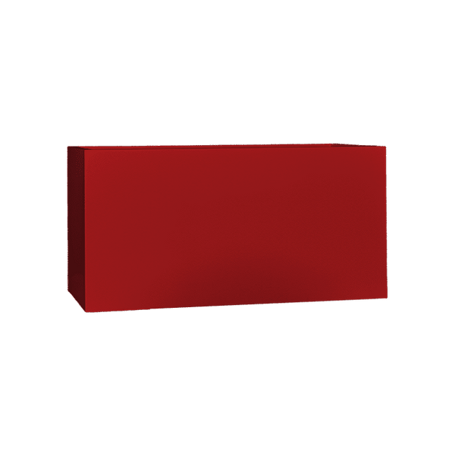 Camoux narrow rectangular fiberglass planter in Gloss Red