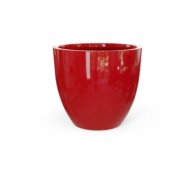 Wannsee Round Planter in Gloss Red