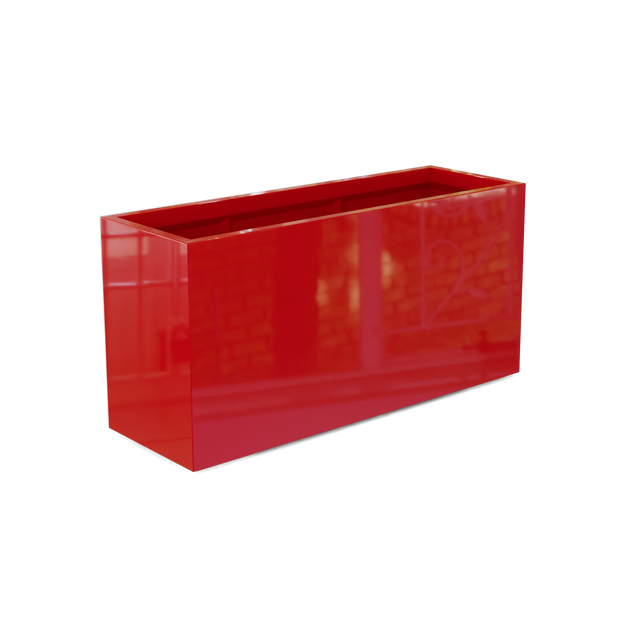 Tolga Rectangular Planter in Gloss Red