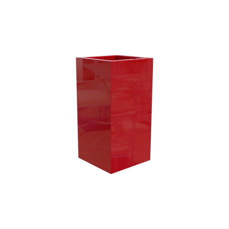 Hollywood corner fiberglass planter in Gloss Red