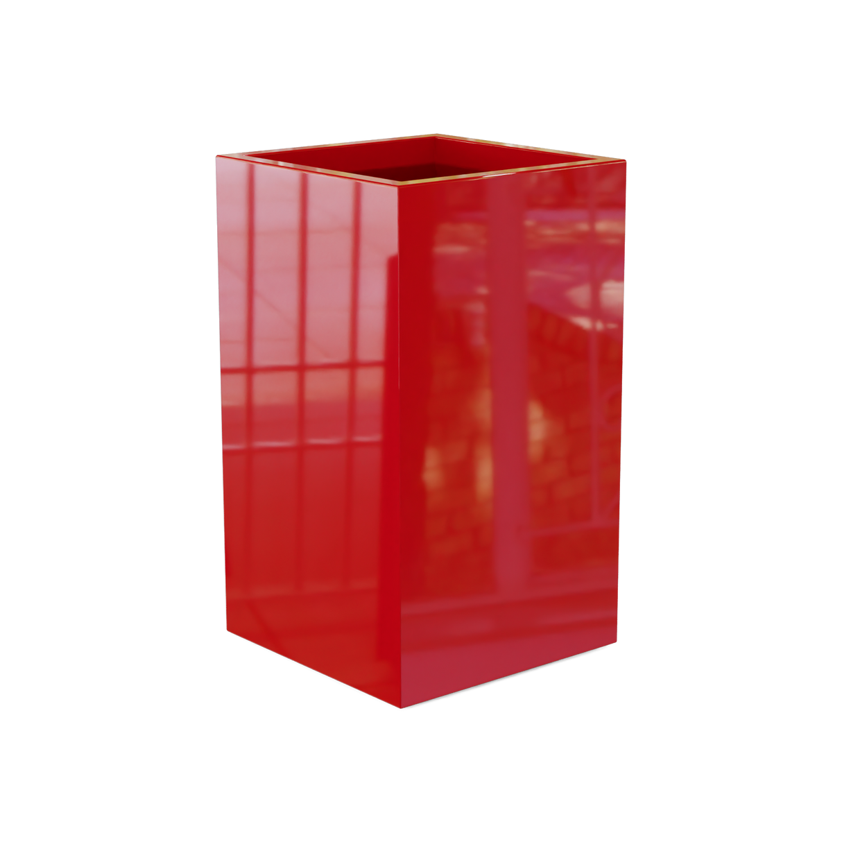 Darwin Corner Planter, Gloss Red finish