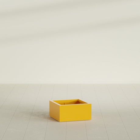 Antwerp corner fiberglass planter in Gloss Saffron