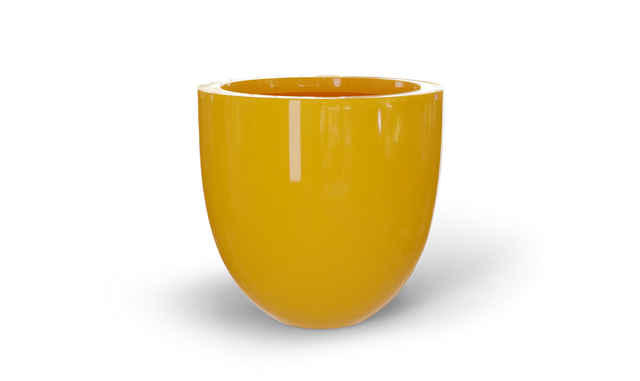 Alzira Bowl Planter in Gloss Saffron