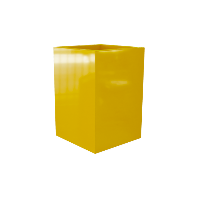 Miami Corner Planter in Gloss Saffron