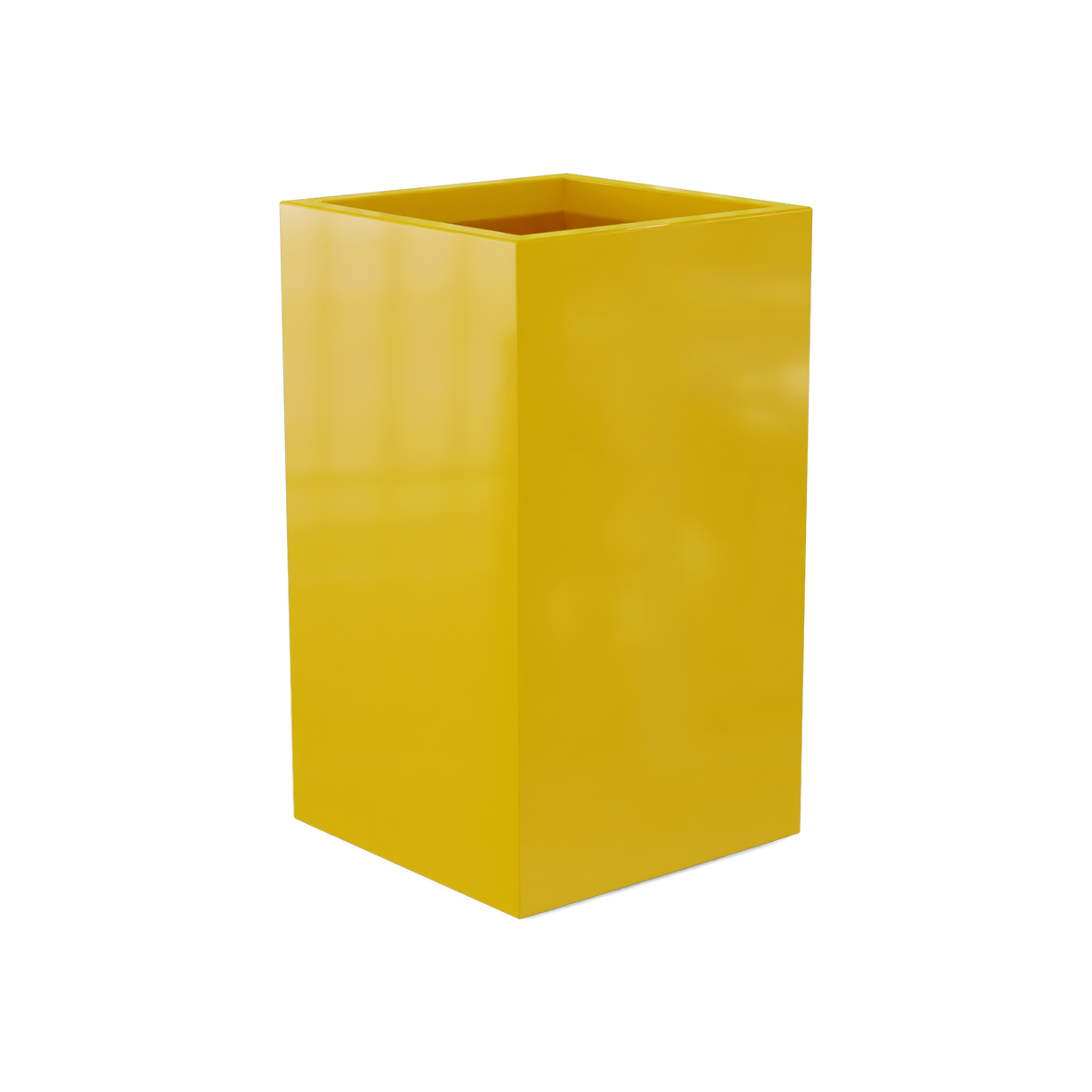 Darwin Corner Planter, Gloss Saffron finish