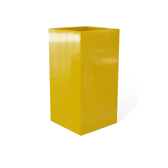 Hollywood Corner Planter in Gloss Saffron