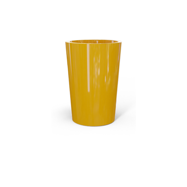 Tegel Round Tapered Planter in Gloss Saffron