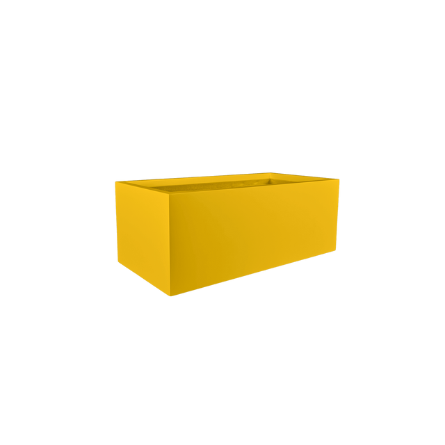 Torino Wide Rectangular Planter in Gloss Saffron