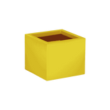 Antwerp corner fiberglass planter in Gloss Saffron