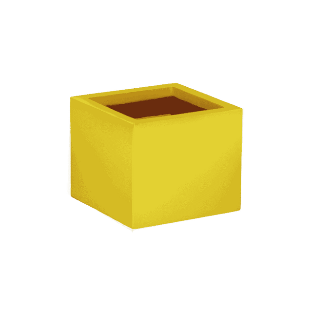 Antwerp corner fiberglass planter in Gloss Saffron