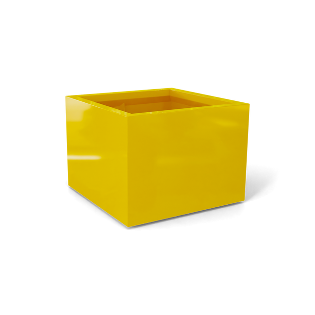 Torino Corner Planter in Gloss Saffron
