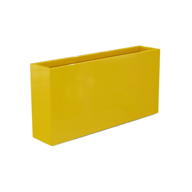 Milano Narrow Rectangular Planter in Gloss Saffron