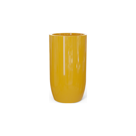 Lisbon Tall Round Planter, Gloss Saffron finish