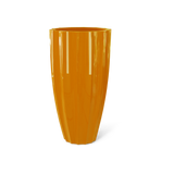 San Jose tall fluted fiberglass planter in Gloss Tangerine