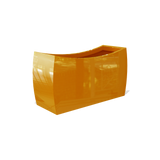 Seoul curved rectangular fiberglass planter in Gloss Tangerine