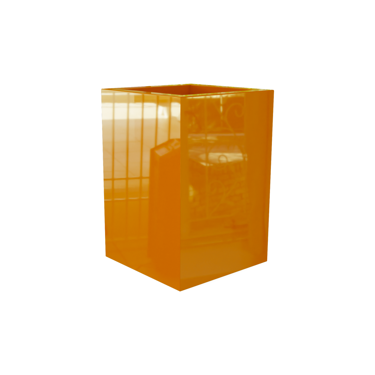 Miami Corner Planter, Gloss Tangerine finish