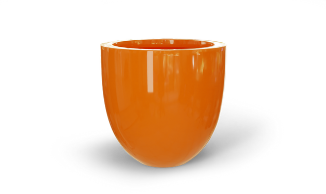 Alzira Bowl Planter in Gloss Tangerine