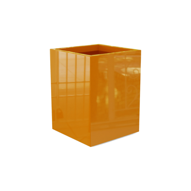 Brisbane Rectangular Planter in Gloss Tangerine