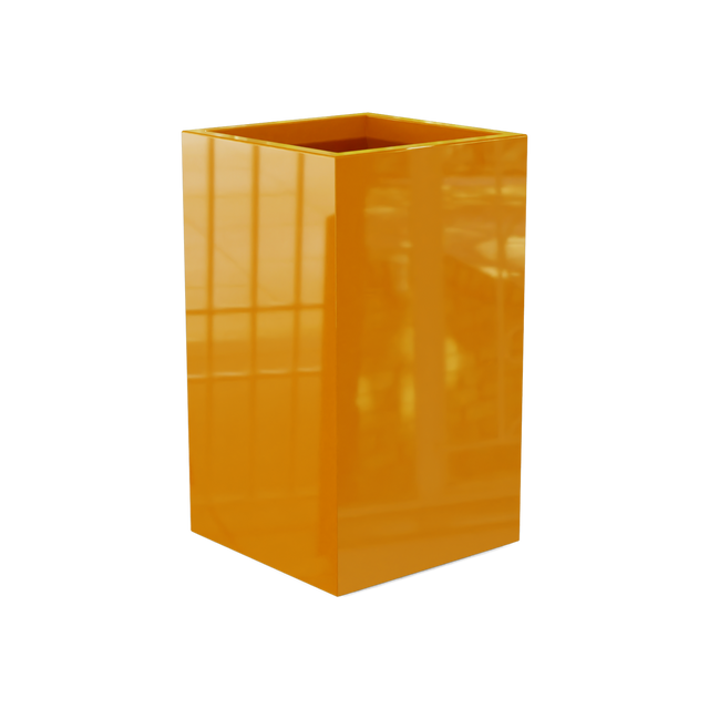 Darwin Corner Planter in Gloss Tangerine