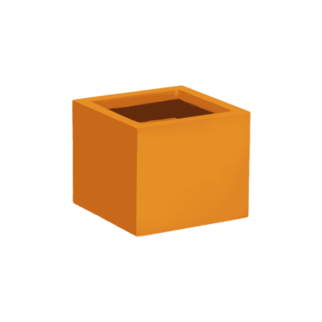 Antwerp corner fiberglass planter in Gloss Tangerine