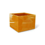 Torino corner fiberglass planter in Gloss Tangerine