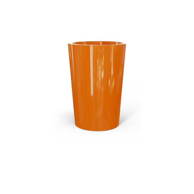 Tegel Round Tapered Planter in Gloss Tangerine