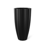 San Jose tall fluted fiberglass planter in Matte Black