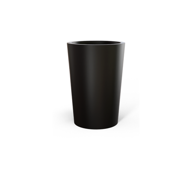 Tegel Round Tapered Planter in Matte Black