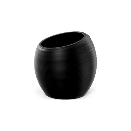 Spiral Round Planter, Matte Black finish