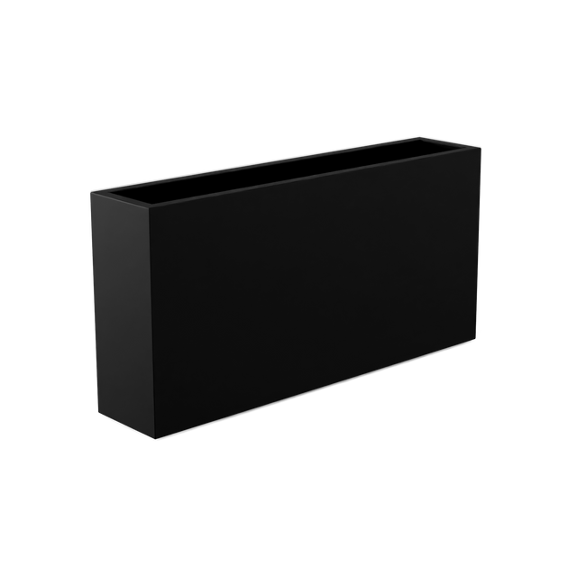 Milano Narrow Rectangular Planter in Matte Black