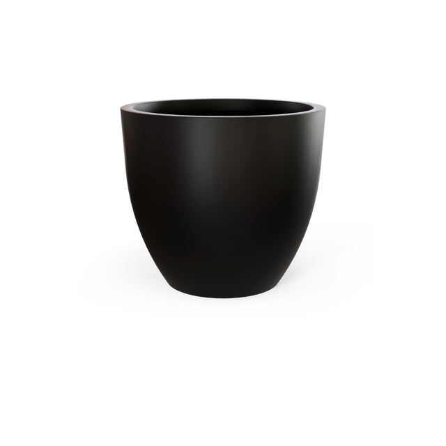 Wannsee Round Planter in Matte Black